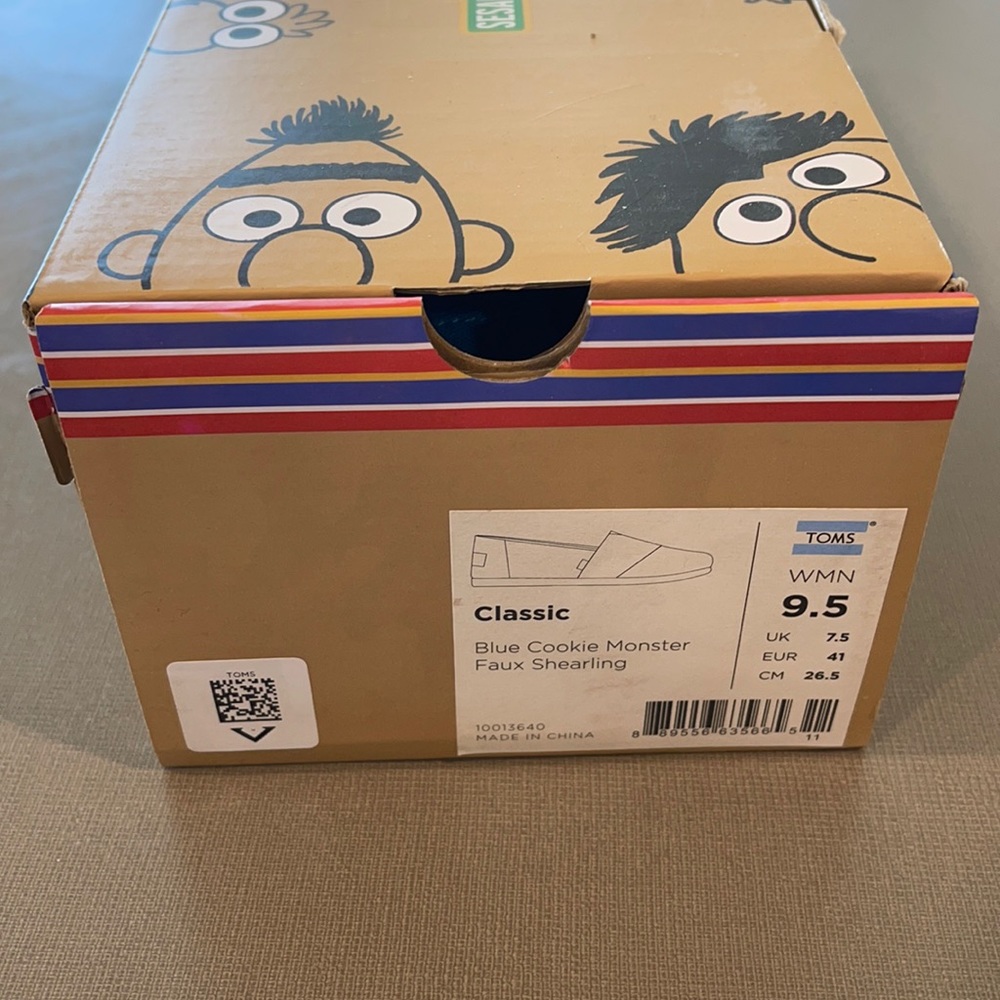 TOMS Classic Blue Cookie Monster Faux Shearling